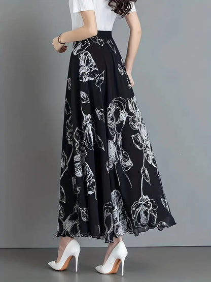 Blumenessenz High-Waist-Rock für mühelosen Style