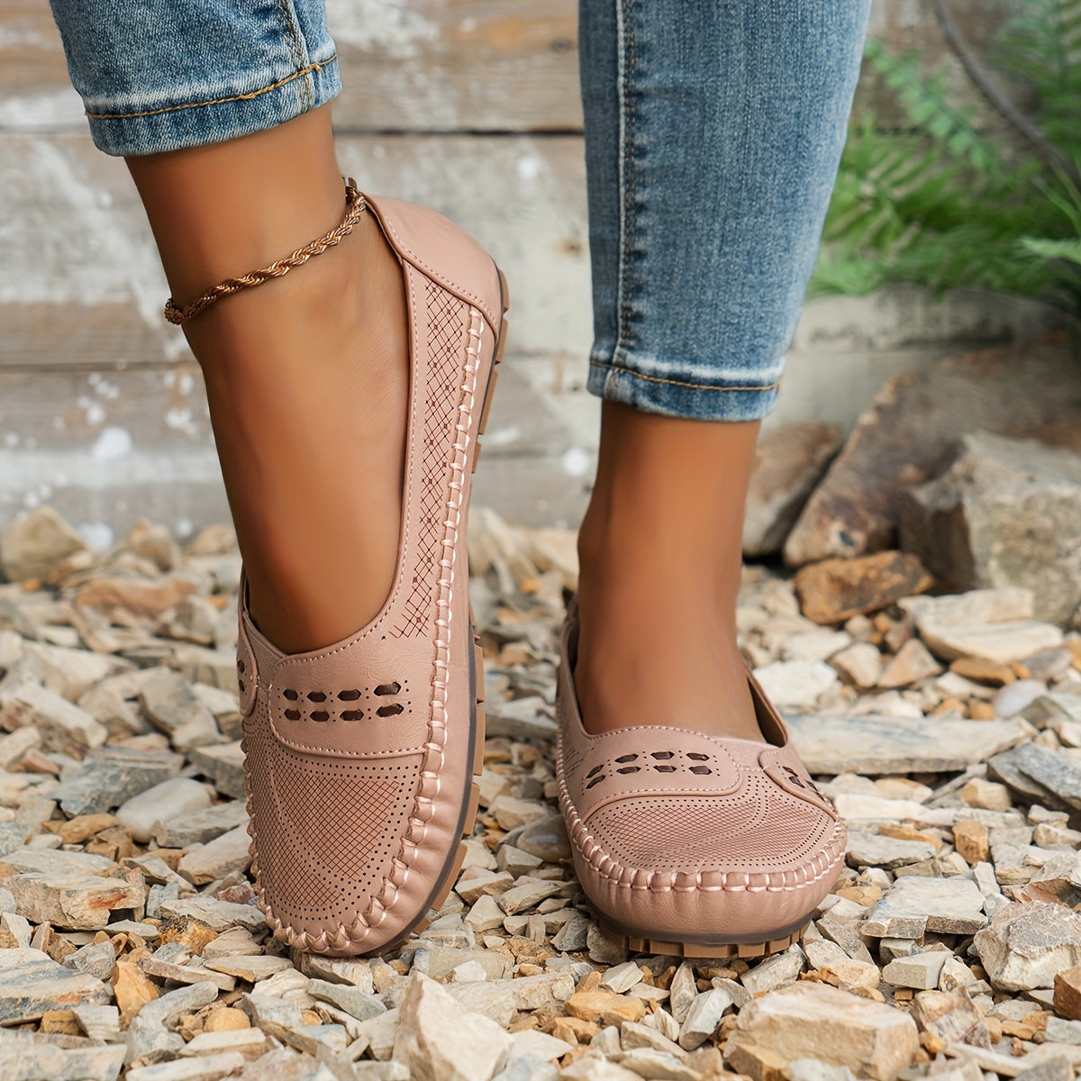 Atmungsaktive Damen-Loafer – Bequeme Vintage-Slip-Ons