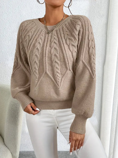 Statement Strickpullover mit Puffärmeln und Grobstrick