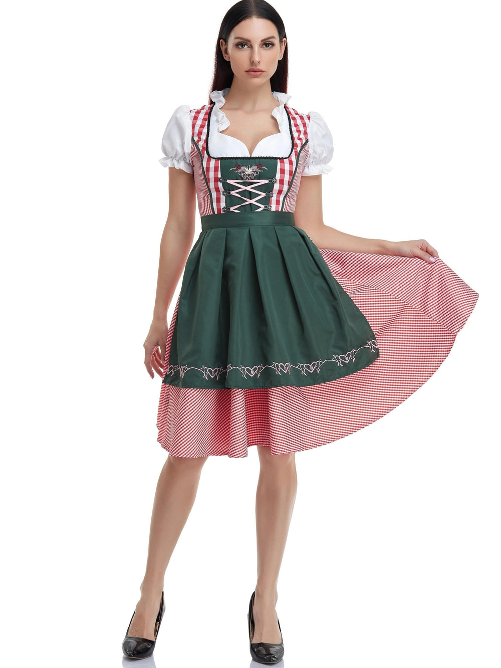 Damen Traditionelles Kariertes Oktoberfest-Dirndlkleid | 2025