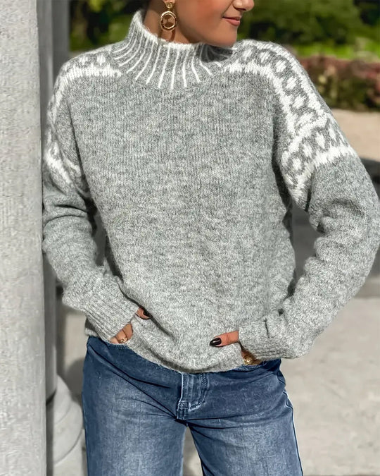 Warmer Norweger Pullover Damen | Rollkragen