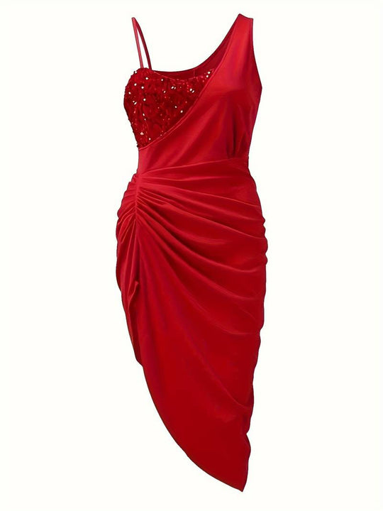 Drapiertes Abendkleid für Damen | Midi