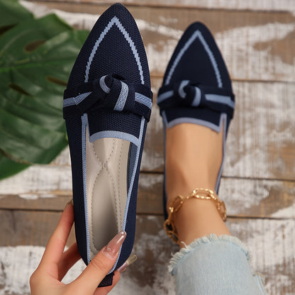Knotendesign Flats, Atmungsaktive Slip-On Ballerinas mit Spitzzehen