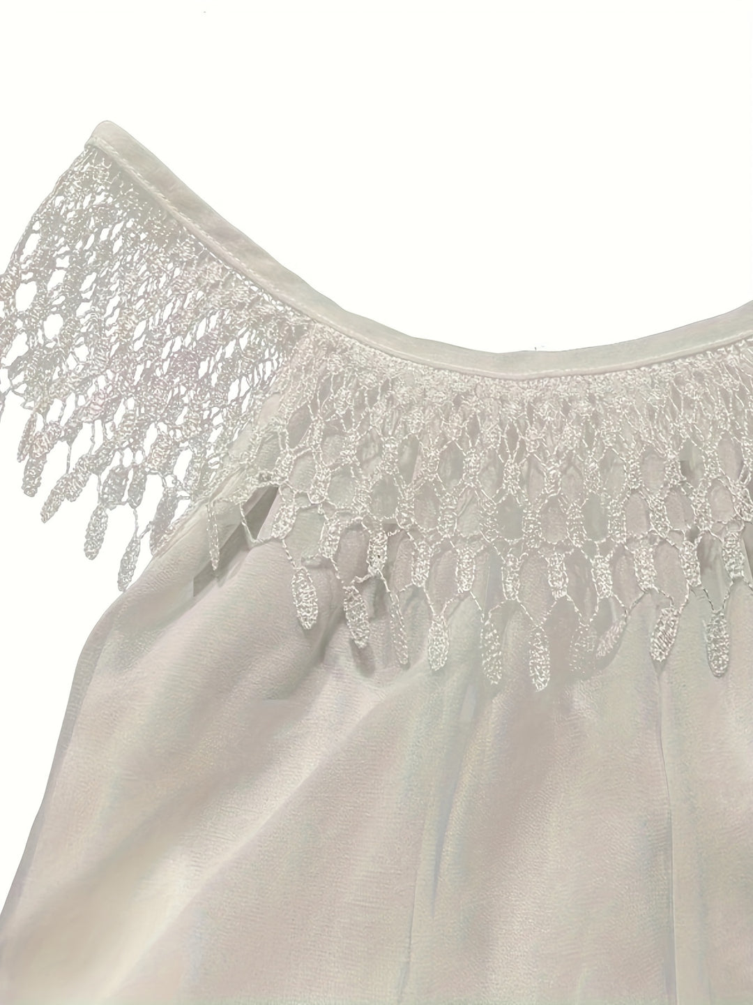 Plus Size Boho-Spitzenkleid, lässige, lockere Passform mit Rundhalsausschnitt