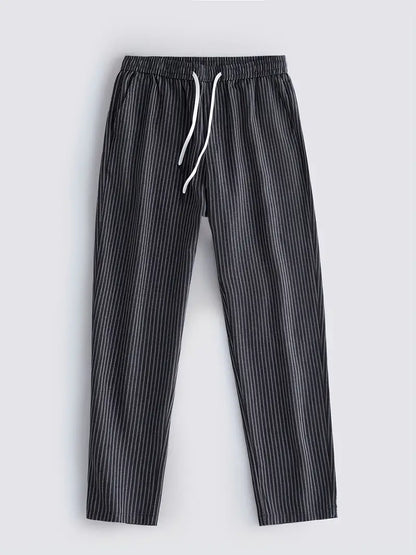 Herren Baumwollmix Hosen – Regular Fit mit Streifenmuster