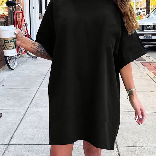 Damen T-Shirt Plus Size Kleid - Elastisches Polyester/Elasthan-Gemisch