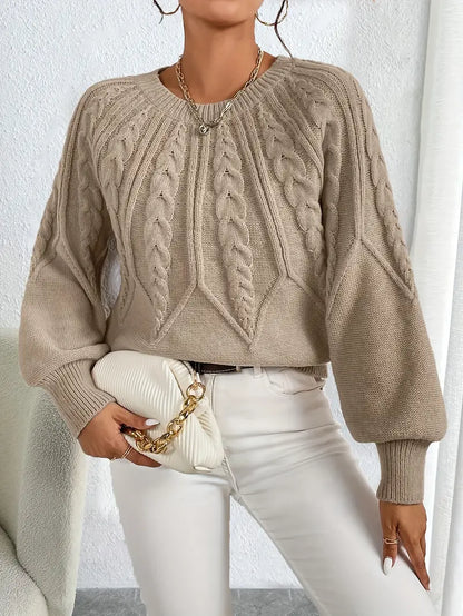 Statement Strickpullover mit Puffärmeln und Grobstrick
