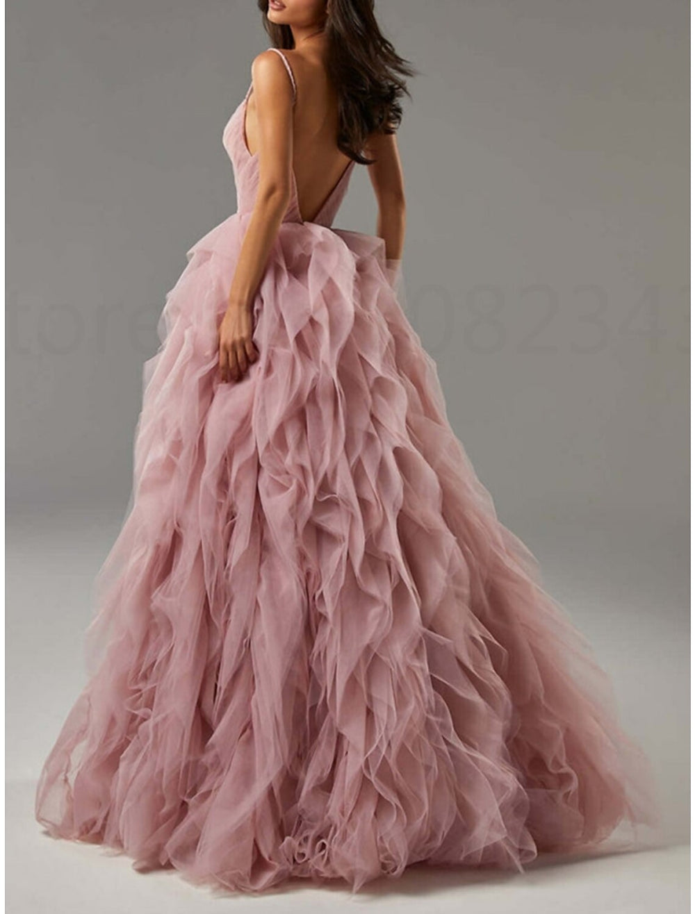 Damen Spaghettiträger Ballkleid | Maxi