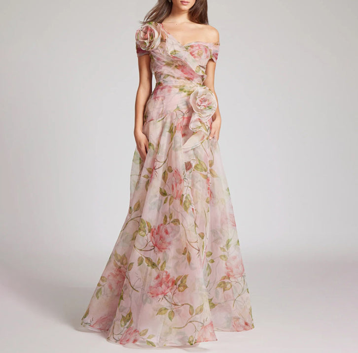 Blumen Inspiriertes Damen Ballkleid | Maxi