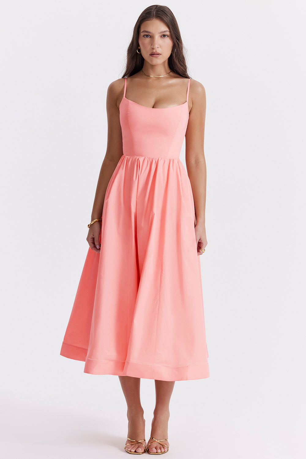 Damen Quadratischer Ausschnitt Hochzeit Gast Kleid | Midi