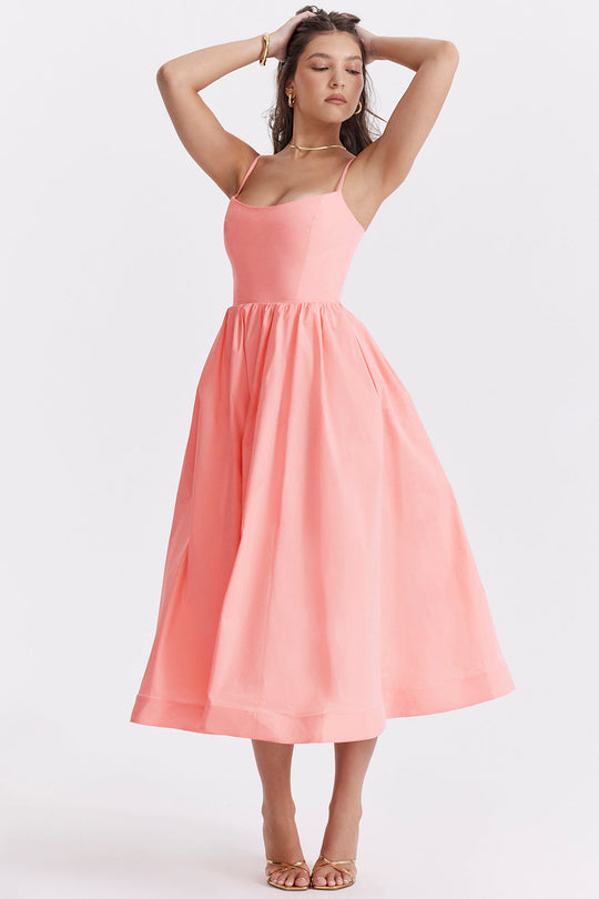 Damen Quadratischer Ausschnitt Hochzeit Gast Kleid | Midi