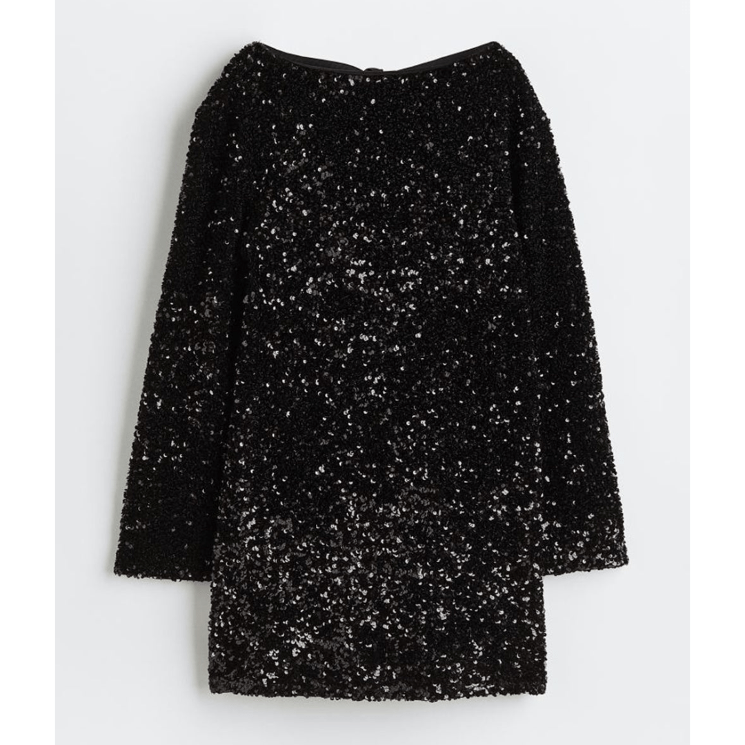 Langärmliges Paillettenkleid für Damen | Mini