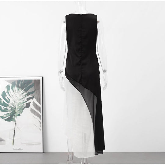 Ärmelloses Lagen Abendkleid für Damen | Maxi