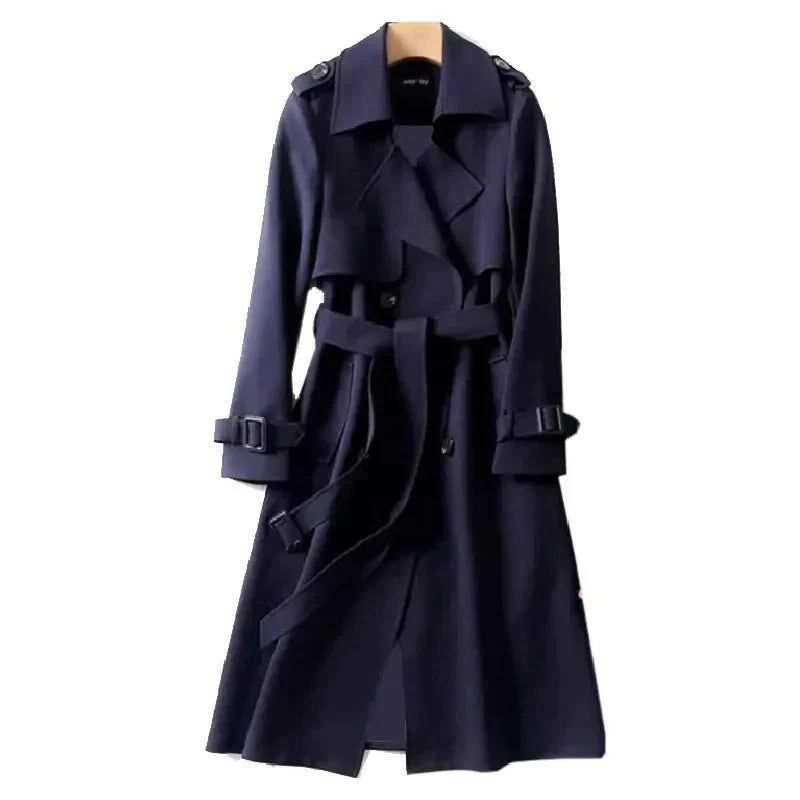 Langer Trenchcoat für Damen mit Gürtel | Lässig