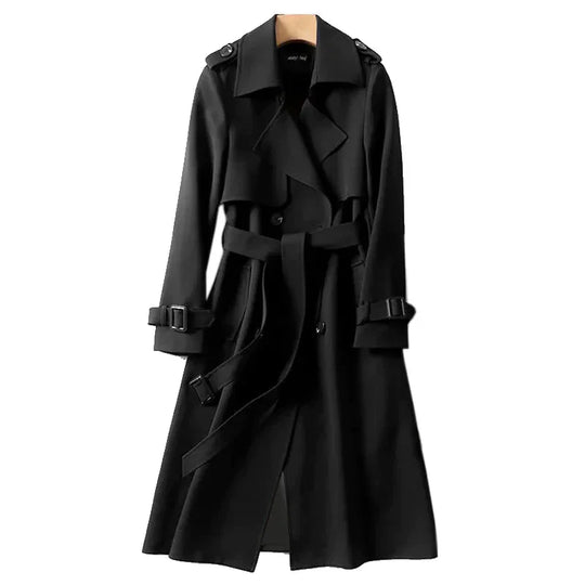 Langer Trenchcoat für Damen mit Gürtel | Lässig