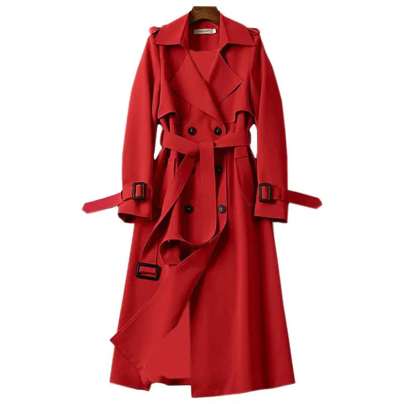 Langer Trenchcoat für Damen mit Gürtel | Lässig