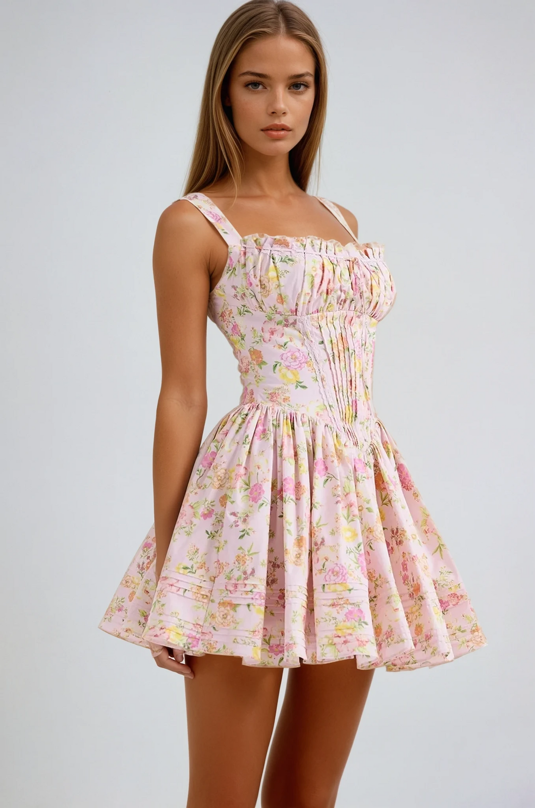 Damen Blumen Drucken Hochzeit Gast Kleid | Mini