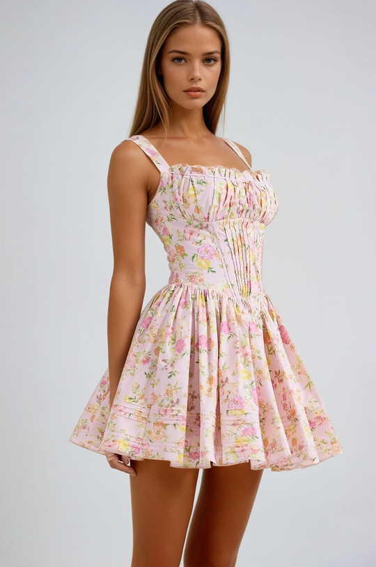 Damen Blumen Drucken Hochzeit Gast Kleid | Mini