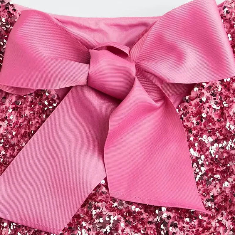 Daintee Juliet Paillettenbesetztes Schleifenkleid