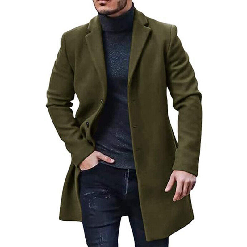 Warmer Klassischer Mantel Für Herren | Abnehmbare Kapuze