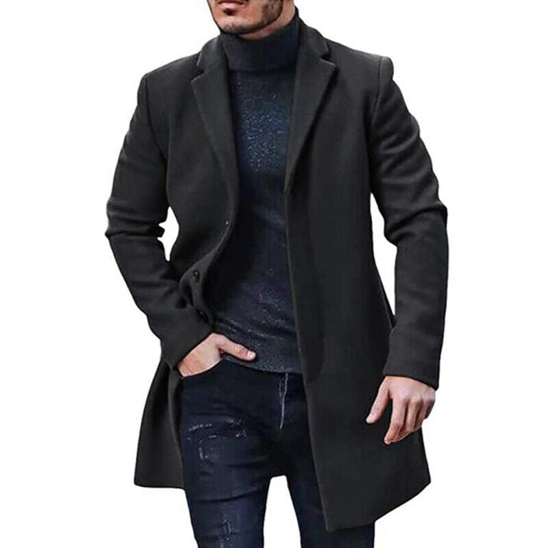 Warmer Klassischer Mantel Für Herren | Abnehmbare Kapuze