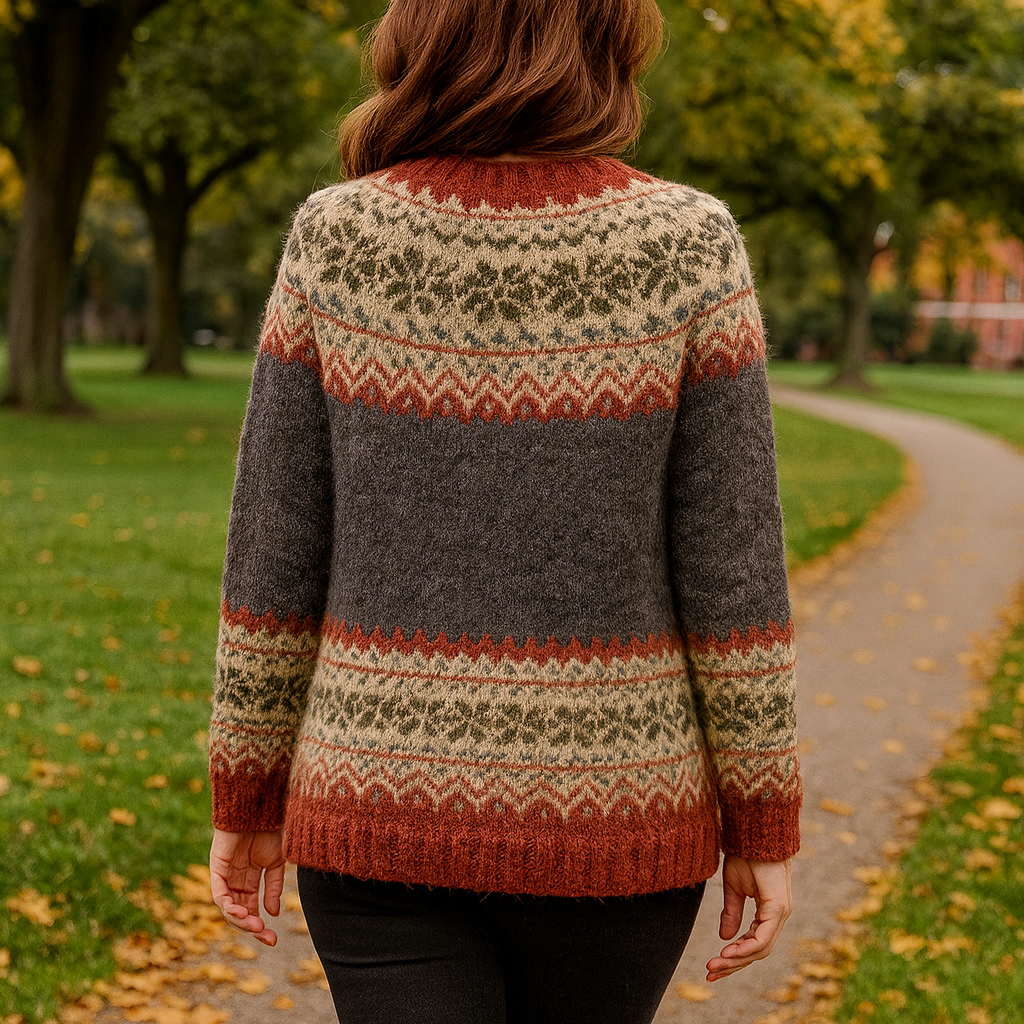 Warmer Norweger Strickjacke für Damen | Gestrickt