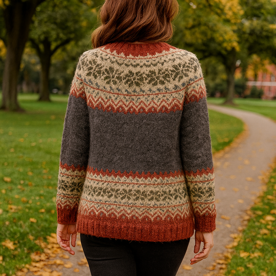 Warmer Norweger Strickjacke für Damen | Gestrickt