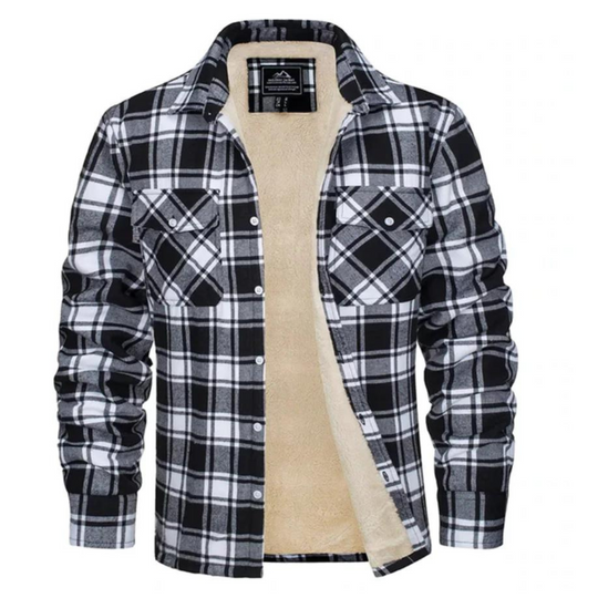 Herren Knopf Daunen Karierte Jacke | Warme
