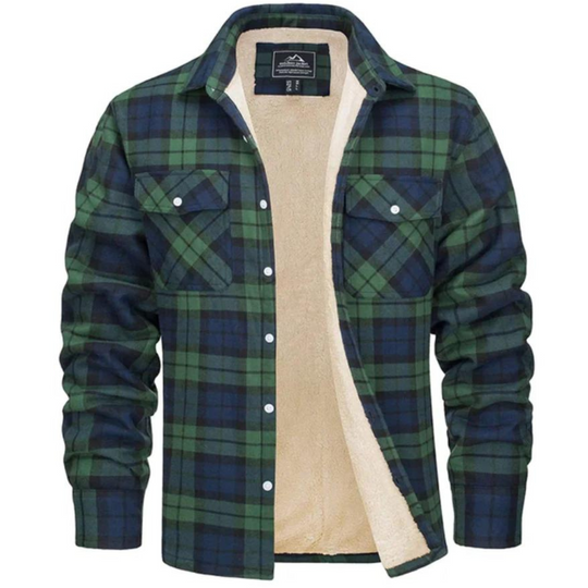 Herren Knopf Daunen Karierte Jacke | Warme