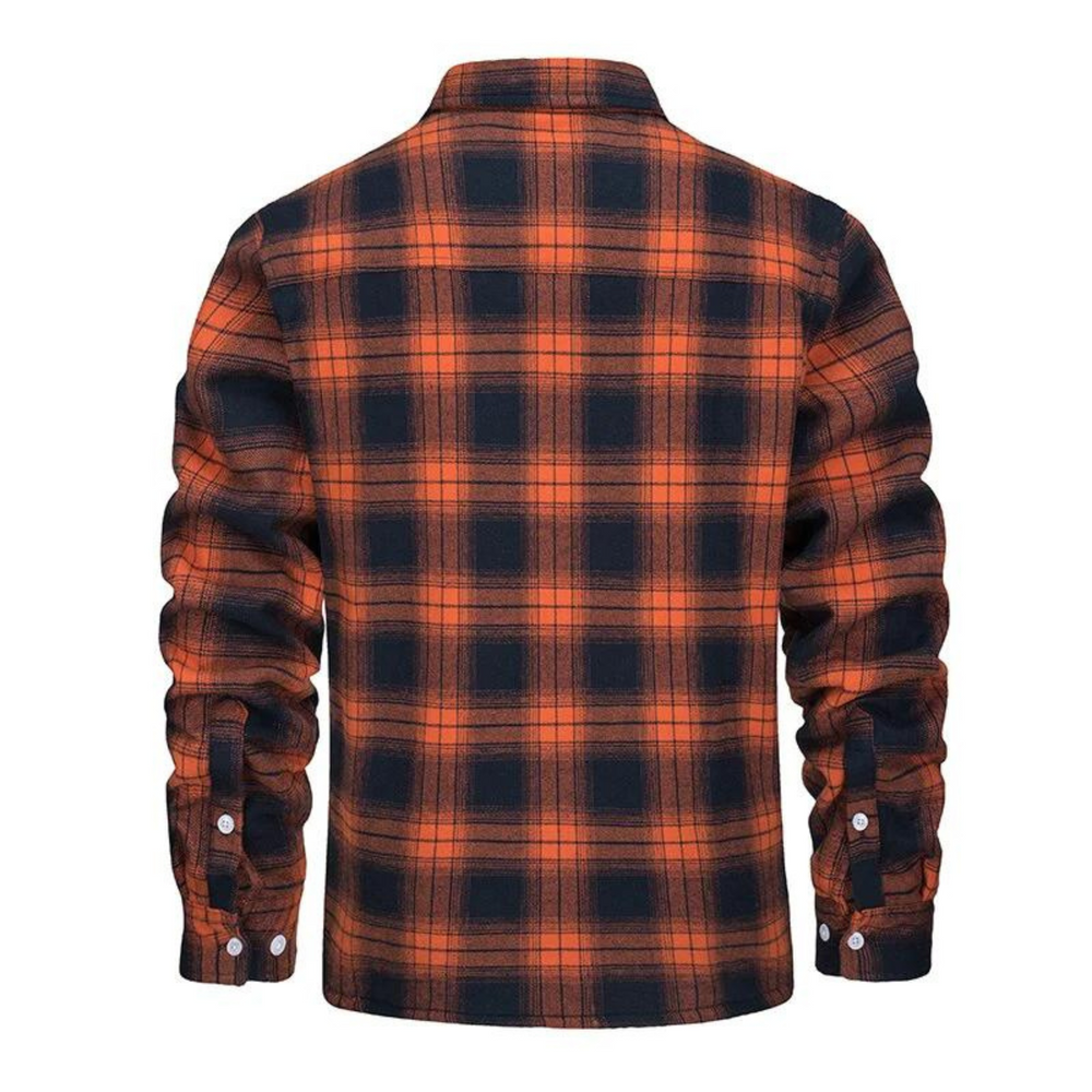 Herren Knopf Daunen Karierte Jacke | Warme