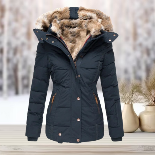 Damen Winter Pufferjacke mit Kapuze | Schlank Passform