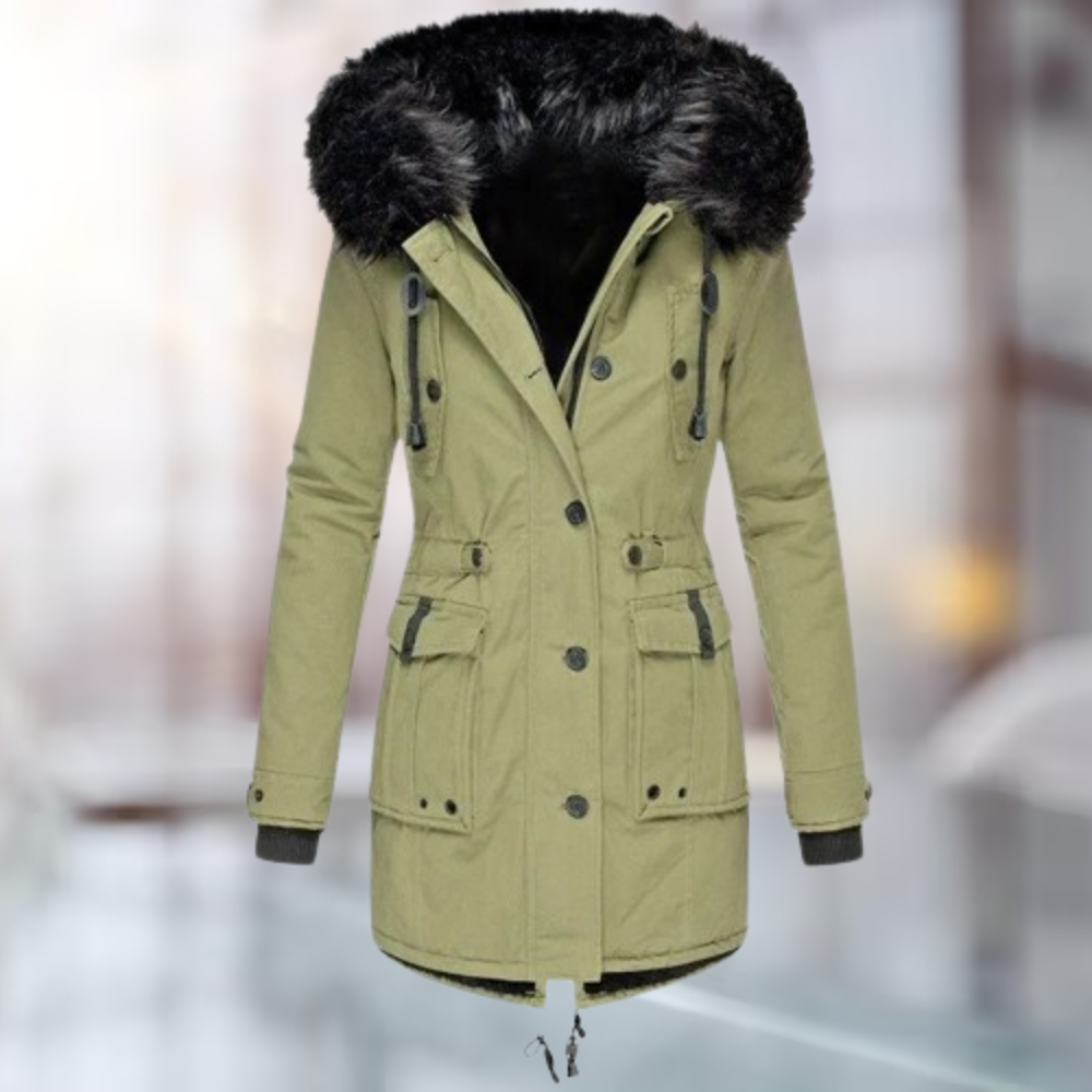 Damen Langer Winterparka | Kapuze
