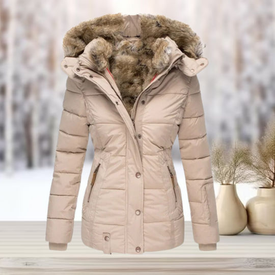 Damen Winter Pufferjacke mit Kapuze | Schlank Passform