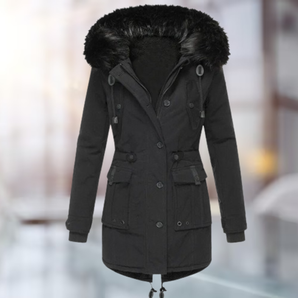Damen Langer Winterparka | Kapuze