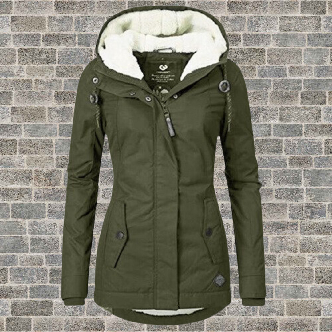 Damen Klassische warme Winterjacke | Lange Ärmel