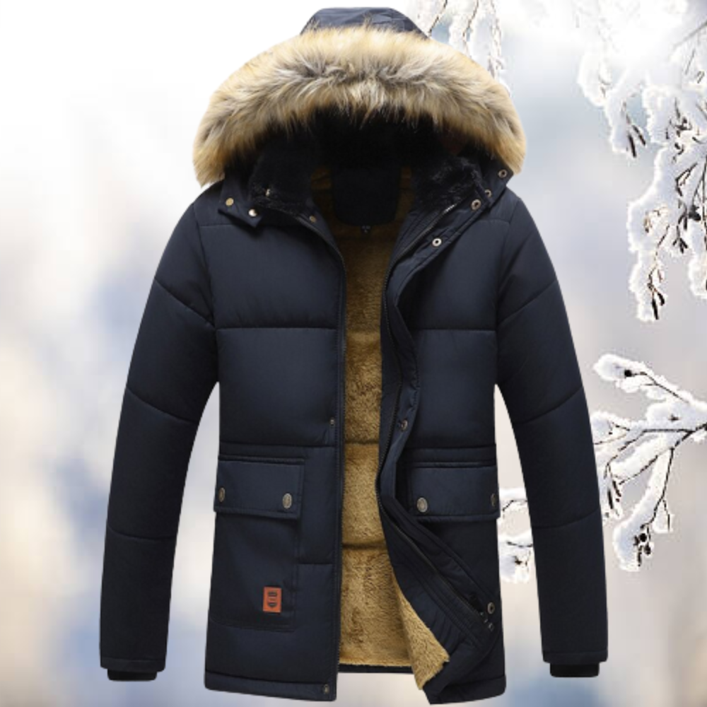 Herren Winterparka mit Reißverschluss | Kapuze