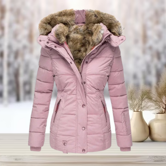 Damen Winter Pufferjacke mit Kapuze | Schlank Passform