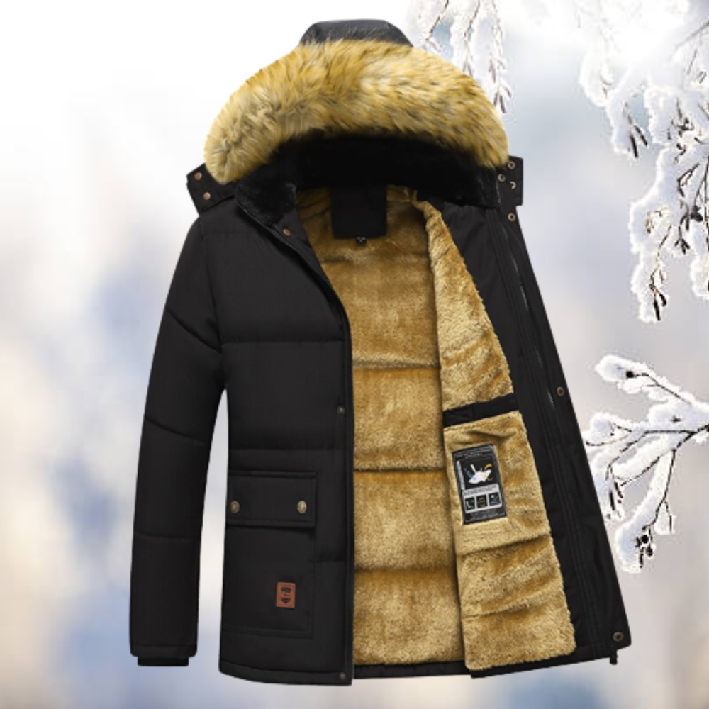 Herren Winterparka mit Reißverschluss | Kapuze