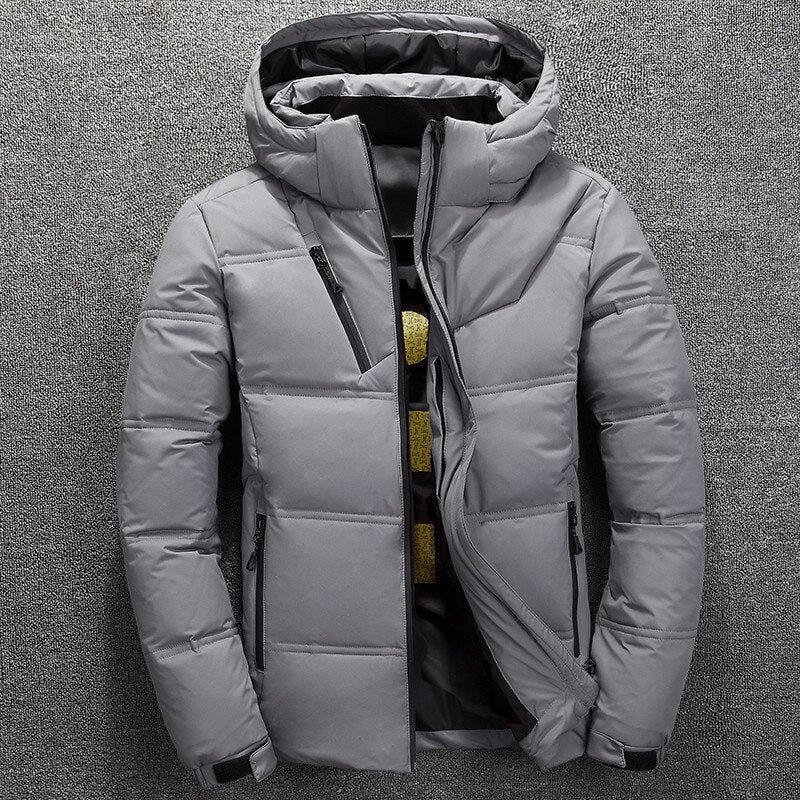 Herren Warme Winterjacke mit Kapuze | Reißverschluss