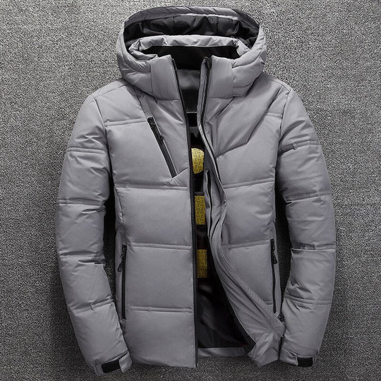 Herren Warme Winterjacke mit Kapuze | Reißverschluss