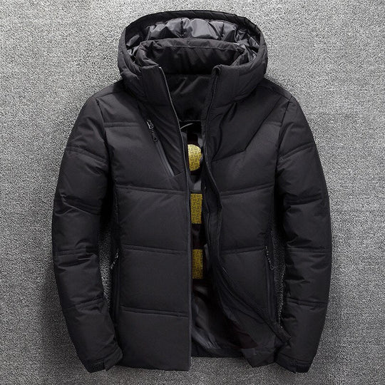 Herren Warme Winterjacke mit Kapuze | Reißverschluss