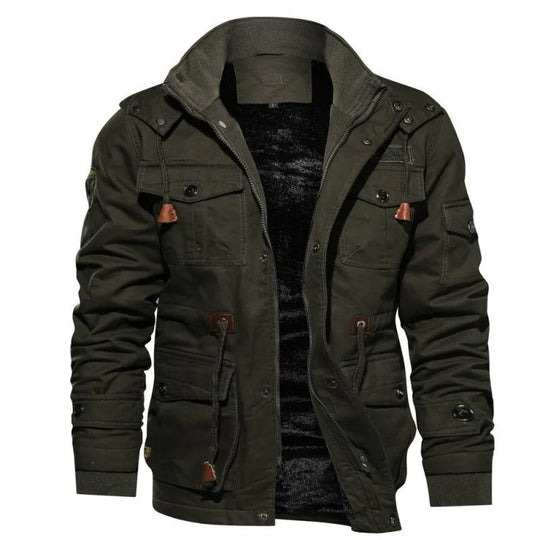 Herren Dicke Winterjacke mit Knopfleiste | Taktisch