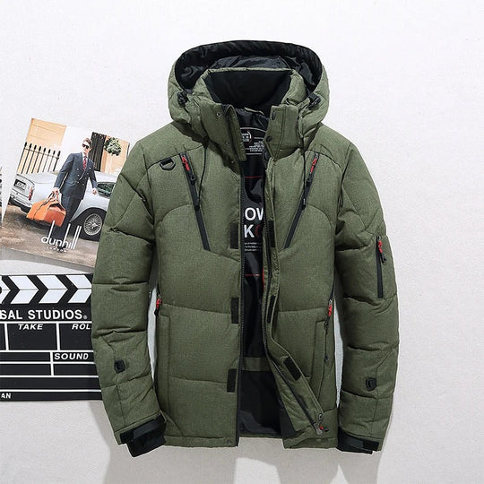 Herren Pufferjacke mit Kapuze | Reißverschlusstaschen