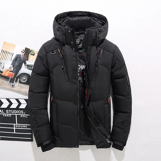 Herren Pufferjacke mit Kapuze | Reißverschlusstaschen