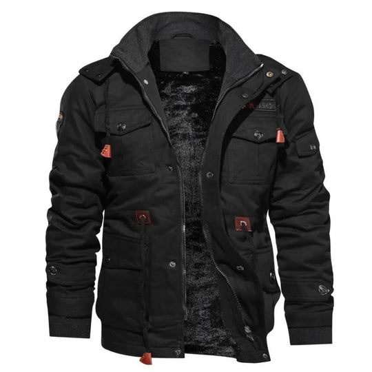 Herren Dicke Winterjacke mit Knopfleiste | Taktisch