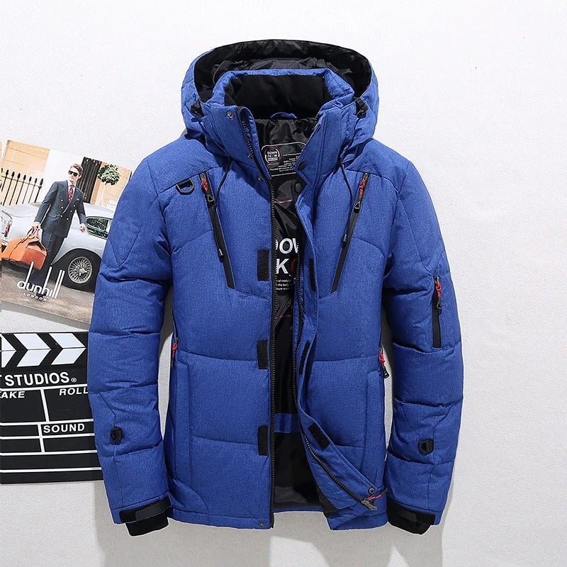 Herren Pufferjacke mit Kapuze | Reißverschlusstaschen
