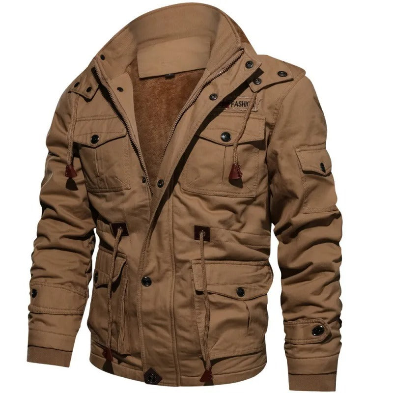 Herren Dicke Winterjacke mit Knopfleiste | Taktisch