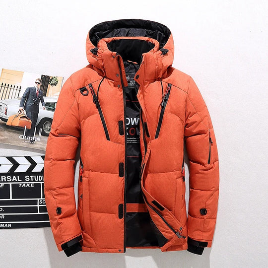 Herren Pufferjacke mit Kapuze | Reißverschlusstaschen